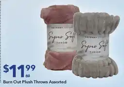Ritchies Burn Out Plush Throws Assorted offer