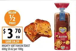 Supabarn Mighty soft raisin toast offer
