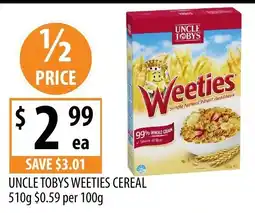 Supabarn Uncle tobys weeties cereal offer