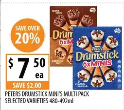 Supabarn Peters drumstick mini's multi pack selected varieties offer