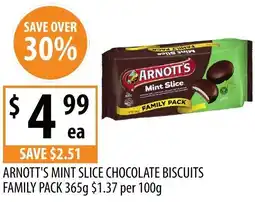 Supabarn Arnott's mint slice chocolate biscuits family offer