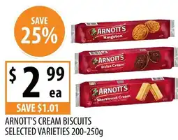 Supabarn Arnott's cream biscuits offer