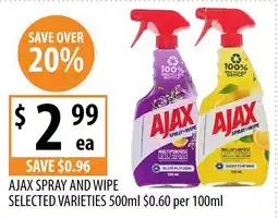 Supabarn Ajax spray and wipe offer