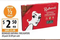 Supabarn Redheads natural firelighters offer
