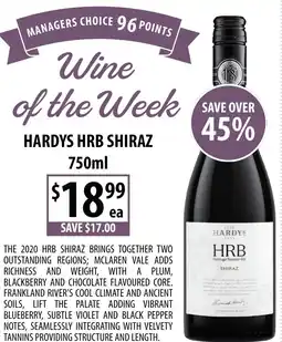 Supabarn Hardys hrb shiraz offer