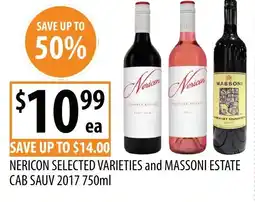 Supabarn Nericon selected varieties and massoni estate offer