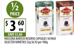 Supabarn Moccona barista reserve capsules offer