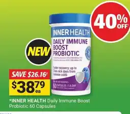 Cincotta Chemist Nner health daily immune boost probiotic 60 capsules offer