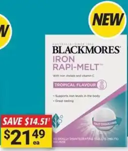 Cincotta Chemist Blackmores iron rapi-melt offer