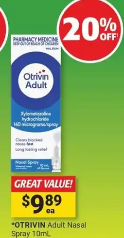 Cincotta Chemist Otrivin adult nasal spray offer