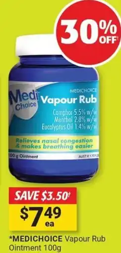 Cincotta Chemist Medichoice vapour rub offer