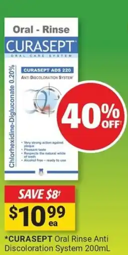 Cincotta Chemist Curasept oral rinse anti discoloration system offer