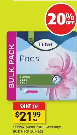 Cincotta Chemist Tena super extra coverage bulk pack offer