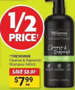 Cincotta Chemist Tresemmé cleanse & replenish shampoo offer