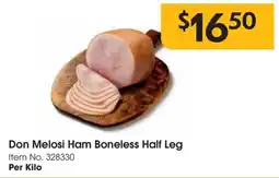 C-Store Distribution Don Melosi Ham Boneless Half Leg offer