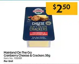 C-Store Distribution Mainland On The Go Cranberry Cheese & Crackers offer