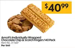 C-Store Distribution Arnott's individually wrapped chocolate chip & scotch fingers offer