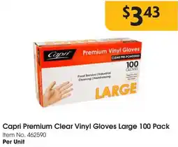 C-Store Distribution Capri premium clear vinyl gloves large offer