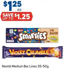 Foodland Nestlé medium bar lines offer