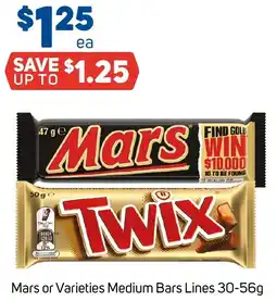 Foodland Mars or varieties medium bars offer