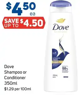 Foodland Dove shampoo or conditioner offer
