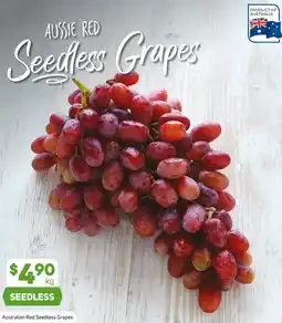 Foodland Australian red seedless grapes offer