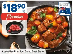 Foodland Australian premium diced beef steak offer