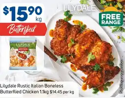 Foodland Lilydale rustic italian boneless butterflied chicken offer