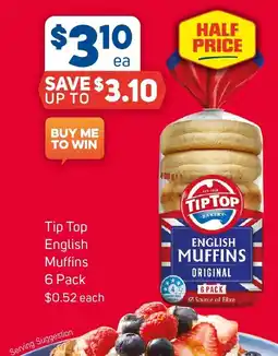 Foodland Tip top english muffins offer