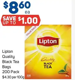 Foodland Lipton quality black tea bags offer
