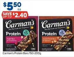 Foodland Carman's protein bars offer