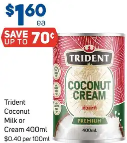 Foodland Trident coconut cream milk offer