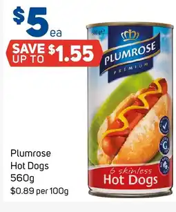 Plumrose hot dogs