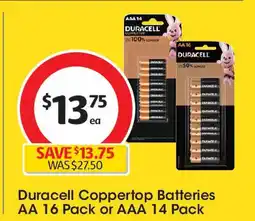 Coles Coppertop Batteries AA offer