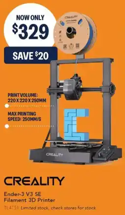 Jaycar Electronics Ender-3 V3 SE Filament 3D Printer offer