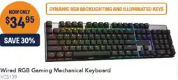 Jaycar Electronics Wired RGB Gaming Mechanical Keyboard offer