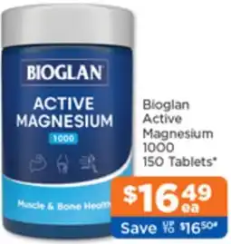 Good Price Pharmacy Bioglan Active Magnesium 1000 offer