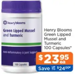 Good Price Pharmacy Henry Blooms Green Lipped Mussel and Turmeric offer