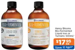 Good Price Pharmacy Henry Blooms Bio-Fermented Liquid Iron or Turmeric offer