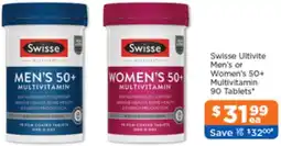 Good Price Pharmacy Swisse Ultivite Men's or Women's 50+ Multivitamin offer