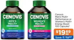 Good Price Pharmacy Cenovis Men's Multi+ Performance or Women's Multi+ Energy Boost offer