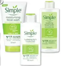 Good Price Pharmacy Simple Moisturising Facial Wash, Hydrating Light Moisturiser or Soothing Facial Toner offer