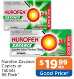 Good Price Pharmacy Nurofen Zavance Caplets or Tablets offer