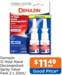 Good Price Pharmacy Demazin 12 Hour Nasal Decongestant offer
