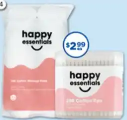 Good Price Pharmacy Happy Essentials Cotton Pads or Cotton Tips offer