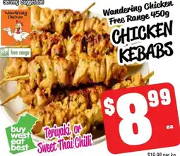 Farmer Jack's Wandering Chicken Free Range Chicken kebabs offer