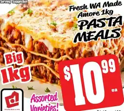 Fresh wa made amore pasta meals