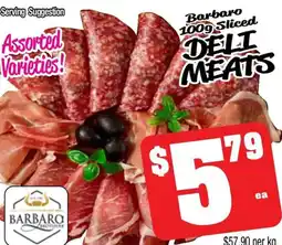 Farmer Jack's Barbaro sliced deli meats offer