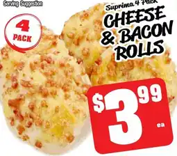 Suprima cheese & bacon rolls