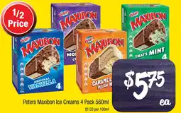 Farmer Jack's Peters Maxibon Ice Creams 4 Pack offer